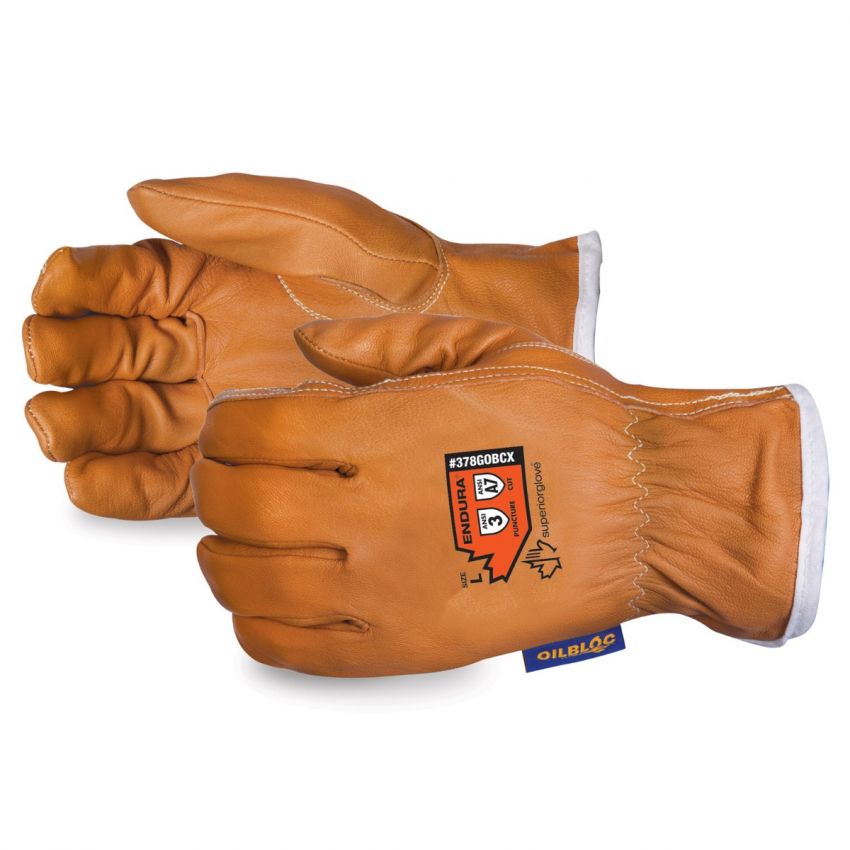 #378GOBCX Superior Glove® Endura® High Cut Goat-Grain Driver Gloves w/ Oilbloc® 